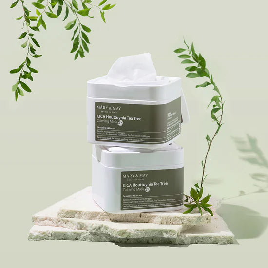 Mary & May caja de mascarillas Cica Houttuynia Tea Tree Calming Mask