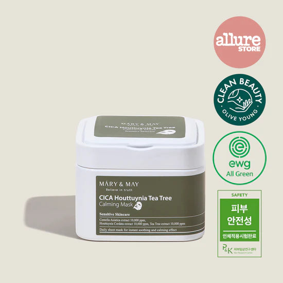 Mary & May caja de mascarillas Cica Houttuynia Tea Tree Calming Mask