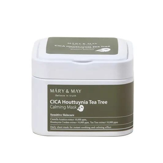 Mary & May caja de mascarillas Cica Houttuynia Tea Tree Calming Mask